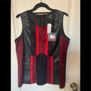 Leather and suede top